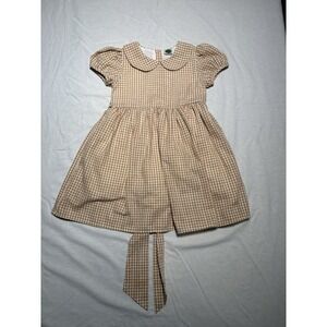 Nobler Wild Yellow Gingham Dress Toddler Girl Size 5T Cotton Linen Poly Blend